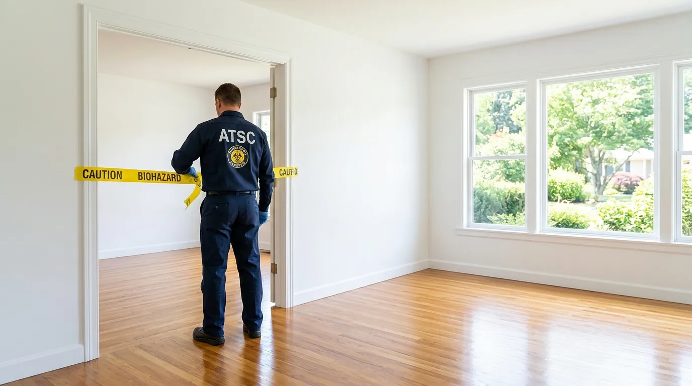 Certified biohazard cleanup crew performing Decomposition Cleanup in Greatwood